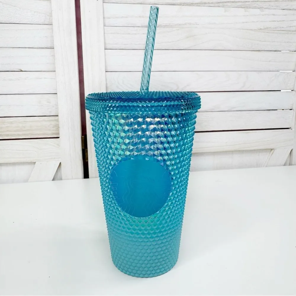 Starbucks Diamond Cut Studded Ombre‎ Glacier Blue Tumbler Cup Blue 16oz Grande